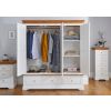 Farmhouse White Painted 3 Door Triple Wardrobe with Drawers - 10% OFF SPRING SALE - 3