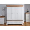 Farmhouse White Painted 3 Door Triple Wardrobe with Drawers - 10% OFF SPRING SALE - 8