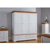 Farmhouse White Painted 3 Door Triple Wardrobe with Drawers - 10% OFF SPRING SALE - 10
