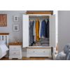Farmhouse White Painted 2 Door Double Wardrobe with Drawer - SPRING SALE - 3