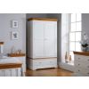 Farmhouse White Painted 2 Door Double Wardrobe with Drawer - SPRING SALE - 2