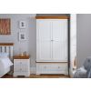 Farmhouse White Painted 2 Door Double Wardrobe with Drawer - SPRING SALE - 8