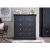 Toulouse Black Painted 2 Over 3 Chest of Bedroom Drawers - 3