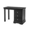 Toulouse Black Painted Single Pedestal Dressing Table - SPRING SALE - 7