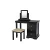 Toulouse Black Painted Single Pedestal Dressing Table - SPRING SALE - 11