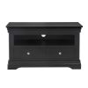 Toulouse Black Painted Fully Assembled TV Unit 2 Drawers - 6