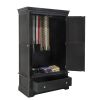 Toulouse Black Painted Double Wardrobe with Drawer - SPRING SALE - 8