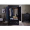 Toulouse Black Painted Double Wardrobe with Drawer - SPRING SALE - 3