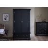 Toulouse Black Painted Double Wardrobe with Drawer - SPRING SALE - 12