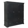 Toulouse Black Painted Large Triple Wardrobe with Drawer - 10% OFF SPRING SALE - 5