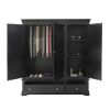 Toulouse Black Painted Large Triple Wardrobe with Drawer - 10% OFF SPRING SALE - 7