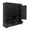 Toulouse Black Painted Large Triple Wardrobe with Drawer - 10% OFF SPRING SALE - 10
