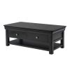Toulouse Black Painted Large Coffee Table 4 Drawers with Shelf - 10% OFF SPRING SALE - 5