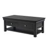 Toulouse Black Painted Large Coffee Table 4 Drawers with Shelf - SPRING SALE - 5