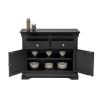 Toulouse 100cm Black Painted Assembled Sideboard with Drawers - SPRING SALE - 7