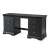 Toulouse Black Painted Double Pedestal Large Dressing Table - 10% OFF SPRING SALE - 6