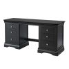 Toulouse Black Painted Double Pedestal Large Dressing Table - 6