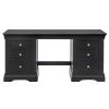 Toulouse Black Painted Double Pedestal Large Dressing Table - 7