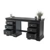 Toulouse Black Painted Double Pedestal Large Dressing Table - 10% OFF SPRING SALE - 8