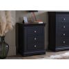 Toulouse Black Painted 3 Drawer Grande Large Assembled Bedside Table - 10% OFF SPRING SALE - 10