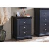 Toulouse Black Painted 3 Drawer Grande Large Assembled Bedside Table - 10% OFF SPRING SALE - 2