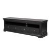 Toulouse Black Painted Grande 1.8m Large Assembled TV Unit With 4 Drawers - 30% OFF CODE NEW - 2