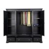Toulouse Black Painted 4 Door Quad Extra Large Wardrobe - 10% OFF CODE SAVE - 4