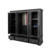 Toulouse Black Painted 4 Door Quad Extra Large Wardrobe - 10% OFF CODE SAVE - 5