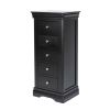 Toulouse Black Painted 5 Drawer Tallboy Chest of Drawers - 10% OFF CODE SAVE - 2