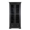 Toulouse Black Painted Tall Glass Display Cabinet with Drawers - SPRING SALE - 3