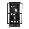 Toulouse Black Painted Tall Glass Display Cabinet with Drawers - SPRING SALE - 5