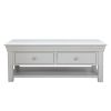 Toulouse Large Grey Painted Coffee Table 4 Drawers with Shelf - 10% OFF SPRING SALE - 8