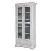 Toulouse Grey Painted Tall Glass Display Cabinet with Drawers - 10% OFF SPRING SALE - 7