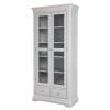 Toulouse Grey Painted Tall Glass Display Cabinet with Drawers - SPRING SALE - 7