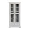 Toulouse Grey Painted Tall Glass Display Cabinet with Drawers - SPRING SALE - 8