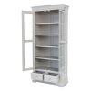 Toulouse Grey Painted Tall Glass Display Cabinet with Drawers - SPRING SALE - 11