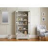Toulouse Grey Painted Tall Glass Display Cabinet with Drawers - 10% OFF SPRING SALE - 3