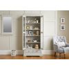 Toulouse Grey Painted Tall Glass Display Cabinet with Drawers - SPRING SALE - 3