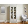 Toulouse Grey Painted Tall Glass Display Cabinet with Drawers - 10% OFF SPRING SALE - 4