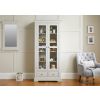 Toulouse Grey Painted Tall Glass Display Cabinet with Drawers - SPRING SALE - 4