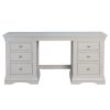 Toulouse Double Pedestal Grey Painted Large Dressing Table / Desk - 10% OFF SPRING SALE - 5