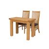 Lichfield Flip Top 100cm 50cm Oak Table 2 Lichfield Brown Leather Oak Chair Set - 2