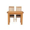 Lichfield Flip Top 100cm 50cm Oak Table 2 Lichfield Brown Leather Oak Chair Set - 3