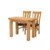 Lichfield Flip Top 100cm 50cm Oak Table 2 Churchill Brown Leather Oak Chair Set - SPRING SALE - 2