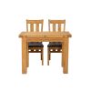 Lichfield Flip Top 100cm 50cm Oak Table 2 Churchill Brown Leather Oak Chair Set - SPRING SALE - 3