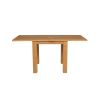 Lichfield Flip Top 80cm to 160cm Oak Table 2 Lichfield Brown Leather Oak Chair Set - 5