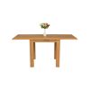 Lichfield Flip Top 80cm to 160cm Oak Table 4 Lichfield Brown Leather Oak Chair Set - 8