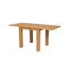 Lichfield Flip Top 80cm to 160cm Oak Table 4 Lichfield Brown Leather Oak Chair Set - 9