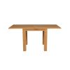 Lichfield Flip Top 80cm to 160cm Oak Table 4 Churchill Brown Leather Oak Chair Set - 10