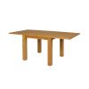Flip Top 90cm 180cm Extending Oak Table 2 Lichfield Brown Leather Chair Set - 4